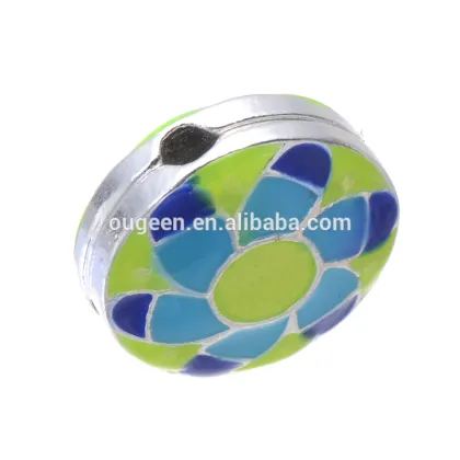 Spacer Beads Round Enamel Multicolor Beads Lampwork Flower Jewelry Beads