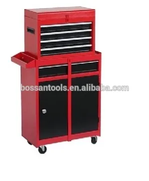 4 Drawers Mechanic Tool Box Chest Cabinet Toolbox Trolley Roller 4 Castors Black
