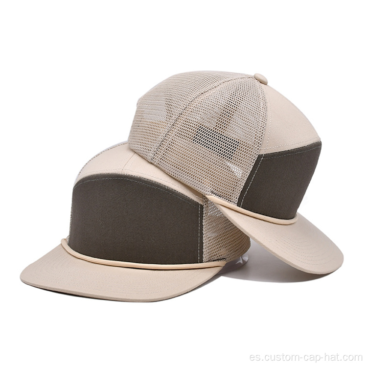 Sombreros de tapa de camionero de 7 paneles personalizados con cuerda