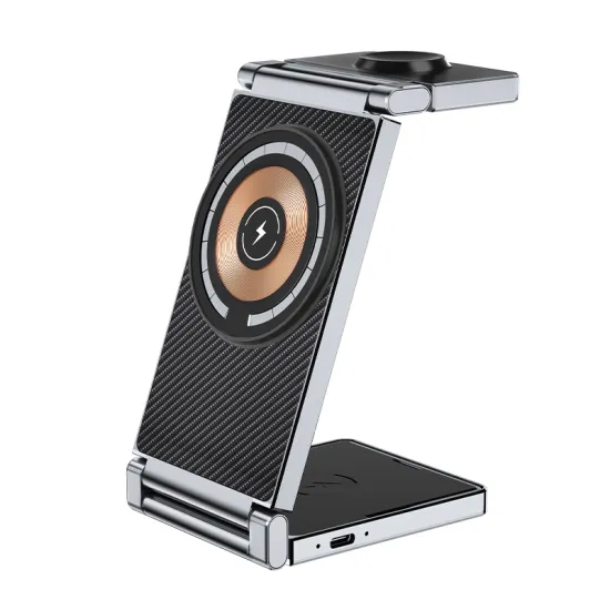 3-in-1 Fast Charging Wireless Dock Station - Qi 10W Wireless Charger for Phones