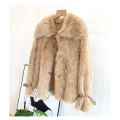 Winter short section biker lambswool fur coat