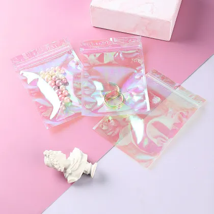 Customizable Holographic Laminated Plastic Packaging Bags: Perfect for Jewelry, Ornaments, and Nail Art Decorations