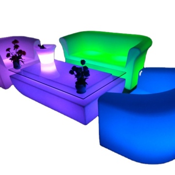 Muebles de barra LED portátil: mesa de plástico PE e iluminación LED móvil
