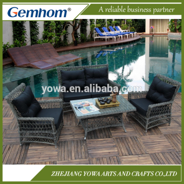 Gemhom Rattan 4 Seater Lounge Set in Cross Weave
