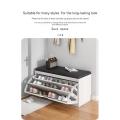 Light Luxury Shoe Cabinet With Seat Flip Door Shoe Bench Cabinet Household Entrance PU Leather Shoe Changing Stoolspot Bedroom L