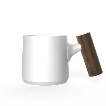 DHPO Premium Ceramic Espresso Cup with Wooden Handle