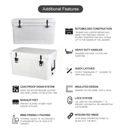 High Performance RTIC Style 65 Quart Marine Rotomolded Cooler