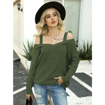 Women Waffle Knit Long Sleeve Sweater