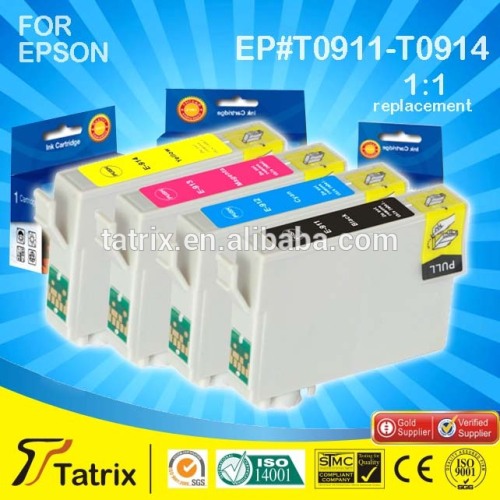 Hot Selling Inkjet For Epson T0911-T0914 Ink Cartridge,With 2 Years Warranty