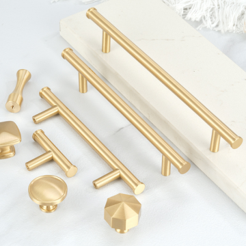 Simple Round Bar Solid Brass Cabinet Wardrobe Pulls