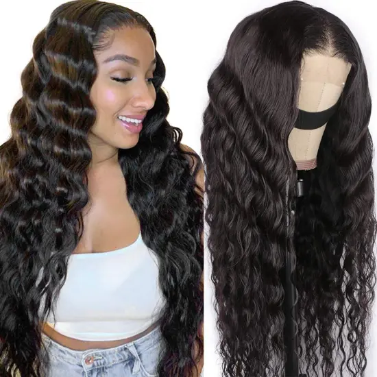 Uniky 10A Cuticle Aligned Virgin Indian Hair Raw Unprocessed Lace Frontal Wig Loose Deep Wave Women Human Hair Lace Front Wigs