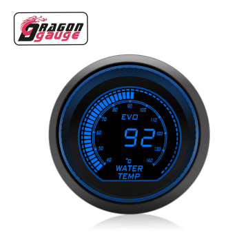 DRAGON GAUGE Liquid Crystal 2'' 52mm Dual View Digital Auto Racing Water Temperature Gauge