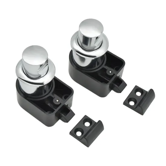 Chrome Plated Button Lock for Cabinet Doors