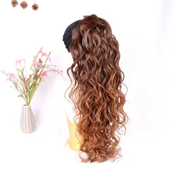 Julianna Ponytail Blonde Afro Wrap Around Long Braids Curly Kinky Drawstring Synthetic Ponytail Hair Extensions Ponytail