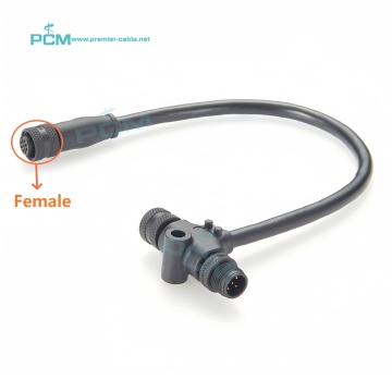 Câble réseau NMEA2000 NMEA2000: M12 A CODING 5 broches Connecteur féminin, 0,3 m ou 0,5 m de longueur