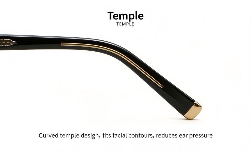 Mellume Oversized Double Bridge Pilot Sunglasses-ME2040-temple