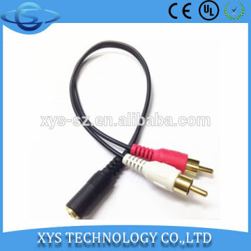 3.5mm female to 2rca male cable