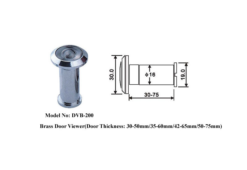 Brass 200 Degree Door Viewer With Privacy Cover