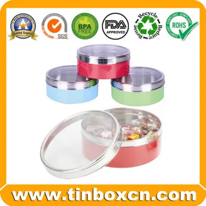 Round Metal Tins for Mint Candy Gum Sweet Confectionary