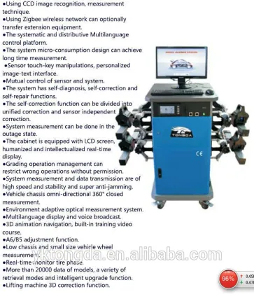 Wheel alignment, car wheel alignment, 4-wheel alignment with CE,Tongda TDA-158 wheel alignment machine price