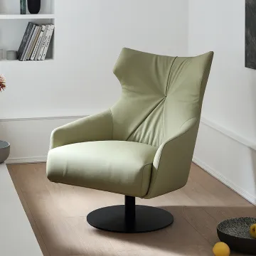 High-back swivel lazy single seater leather sofa chair
