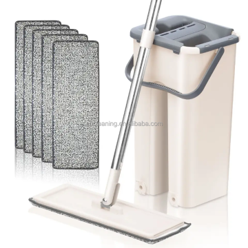2023 Upgrade Magic Flat Mop: Wet & Dry Separate, Hand-Free Cleaning, Easy to Use, Self-Washing Bucket Set for Home