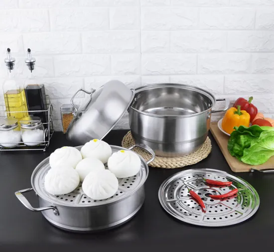 Two Layers Multipurposed Food Stainless Steel Steamer Pot