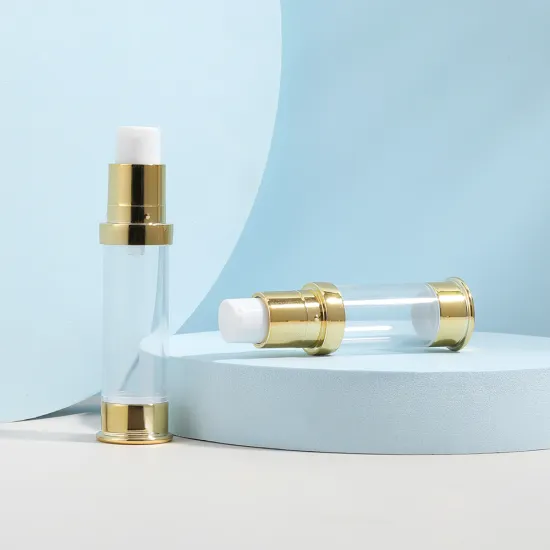 Golden Cap Cosmetic Airless Pump Bottle