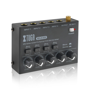 GPUB MAX400 Mini Karaoke Stereo Audio Mixer dengan AC Adapter