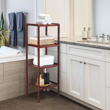 4-уровневая стойка для хранения бамбука для ванной