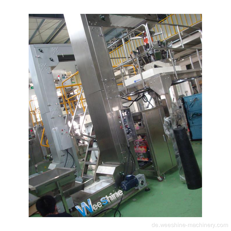 Verpackungslinie Verpackungsmaschine Schüttgut Becherwerk Automatisches Förderbandsystem