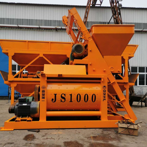 New Stationary Horizontal JS1000 Double Shaft Concrete Mixer