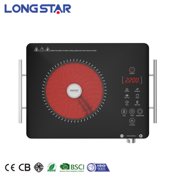 220V Portable Hotpot: Custom Aluminium Housing Ceramic Glass Electric Infrared Cooktop