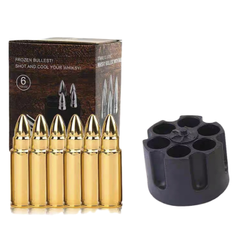 Hot Selling Bullet-Shaped Whiskey Ice Cubes - Stainless Steel Chilling Stones for Bar Tools