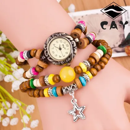 Retro Buddha Beads Wrist Bracelet Watches