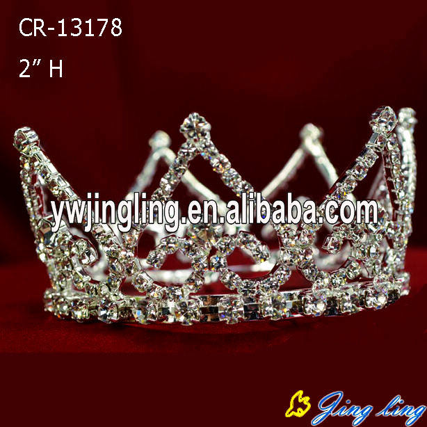 Wholesale Cheap Rhinestone Full Round Pageant King Crowns