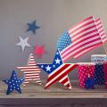 3 Pieces Independence Day Wooden Star Signs