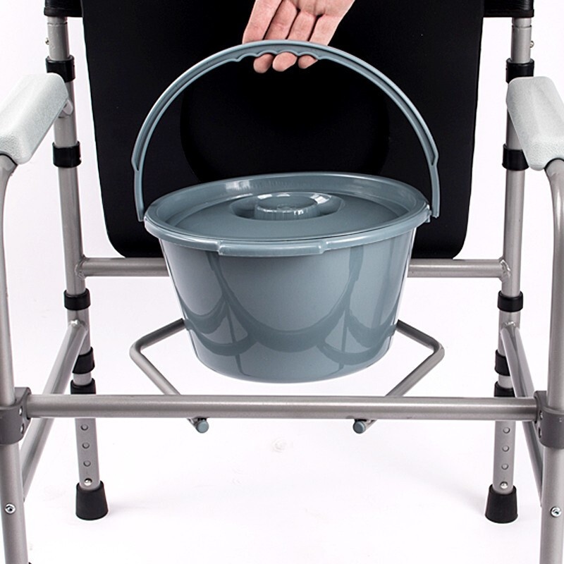 Designed for Have Difficulty in Moving Elder 350lbs Bearing Anti-slip Superior Quality Aluminium Alloy Simple Commode Chair4