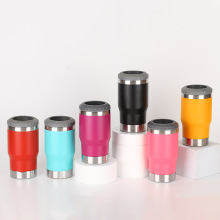 Car mounted portable insulated cup with bottle opener