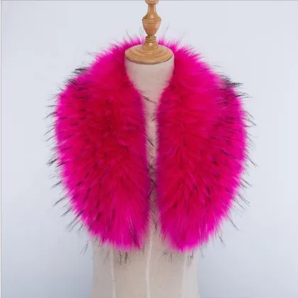 Faux raccoon fur scarf multicolor fake fur scarf winter coat fur collar