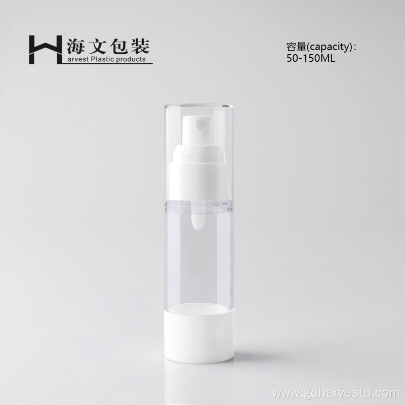 30ml White Airless Pump Bottle With Clear Cap