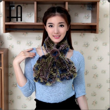 Factory direct wholesale price all match lady's rabbit fur scarf