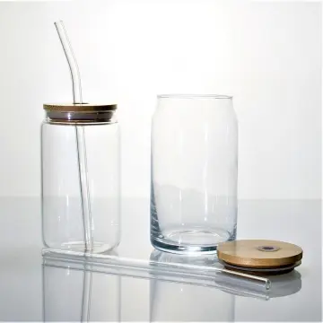 Sublimation Beer Can Glass Cup With Wooden Lid