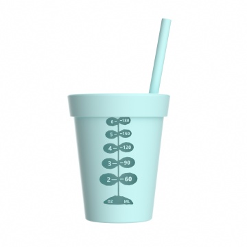 Leakproof 8 oz Silicone Sippy Cup with Stopper for Toddlers and Babies