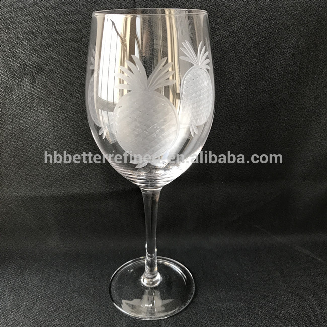 Etched Glass Goblet Wine Glass1