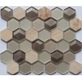 Hexagon Glass Mixed Stone Decoration Mosaic