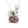 Gemstone with Silver Plated Tiger Charm Necklace with 18 inches Silver Chain Choker for Women Girl Anniversary Gift Mother