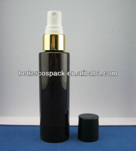 amber bottle with spray / black screw cap