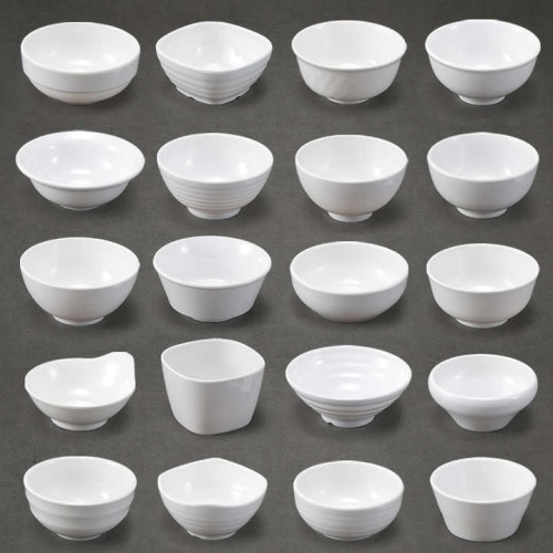 White Plastic Soup Rice Porridge Bowls