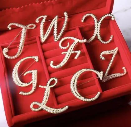Elegant Large Pearl Initial Brooch - A, D, R, M, H Letters for Fashion Jewelry & Gift Ideas
